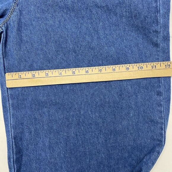 EZwear Size Large Solid Wide Leg Halter Top Denim Overalls Medium Wash - Picture 11 of 16